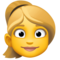 Woman- Blond Hair emoji on Facebook